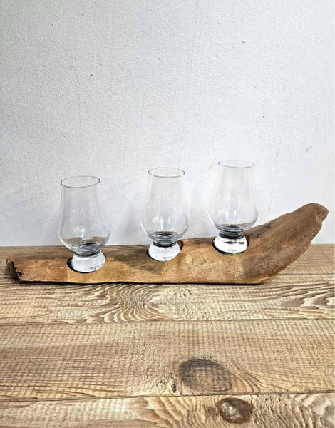 Handcrafted Aberdeen Beach Driftwood Whisky Flight