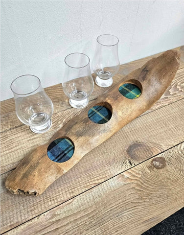 Handcrafted Aberdeen Beach Driftwood Whisky Flight