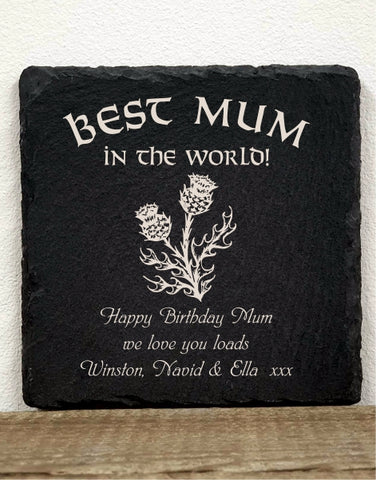 Personalised Message Coaster BEST MUM (in the world!)