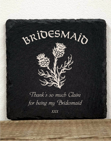 Personalised  Message Coaster BRIDESMAID