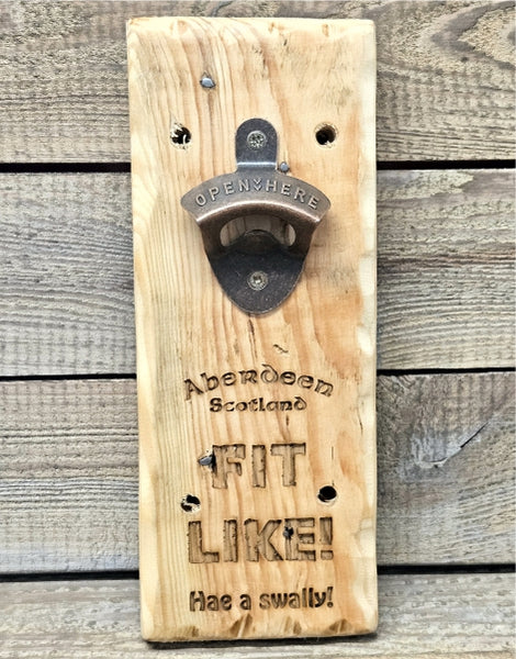 Handcrafted Reclaimed Wood Bottle Opener Plaque