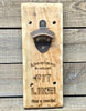 Handcrafted Reclaimed Wood Bottle Opener Plaque