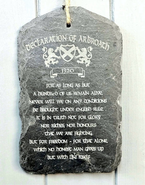 Handcrafted Slate Plaque-Declaration of Arbroath