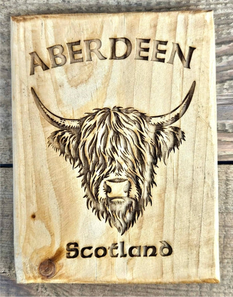 Handcrafted Big Rustic Chunky Fridge Magnet - Highland Cow