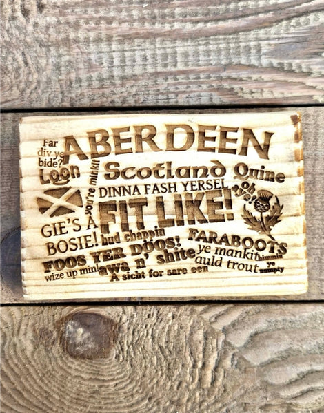 Handcrafted Big Rustic Chunky Fridge Magnet - Doric Aberdeen Scotland