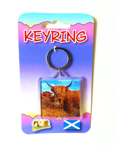 Scottish Highland Cow Acrylic Keyring