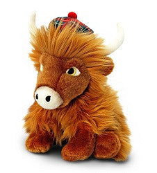 Scottish Highland Cow with Tartan Hat