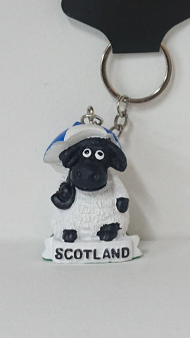 Sheep with Saltire Umbrella Keyring