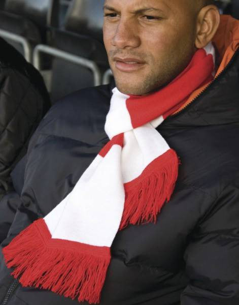 Red and online white scarf