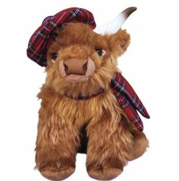 Highland Cow with Bonnet and Scarf 12"