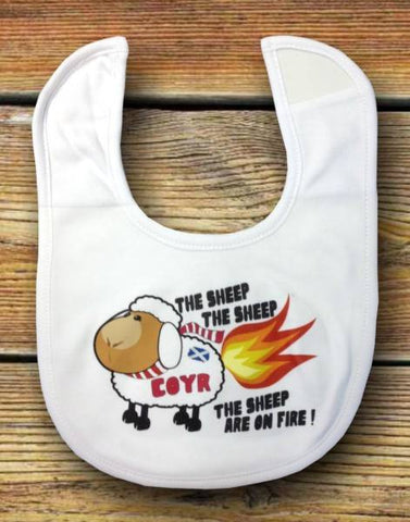 Newborn Baby Bib - "The Sheep Are On Fire"