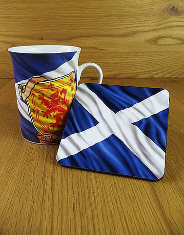 Lion Rampant & Saltire Mug & Coaster Set