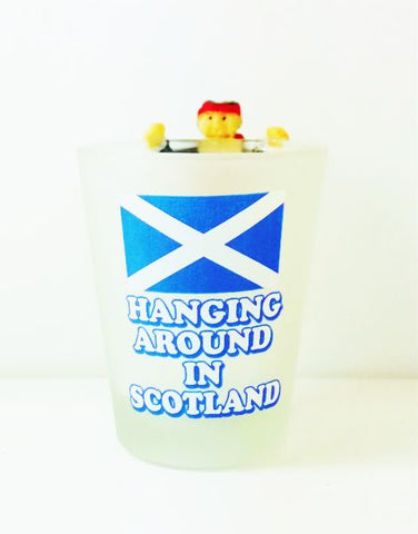 Scotland Saltire Hanging Around Shot Glass