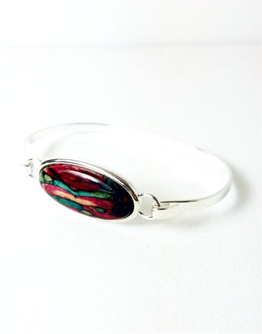Oval Silver Plated Bangle