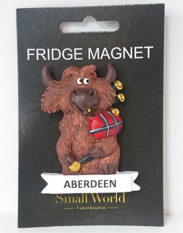Highland Cow with Bagpipes Magnet