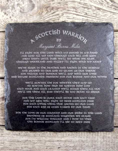 A Scottish Warrior Slate Wall Plaque