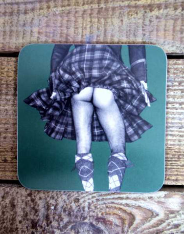 Cheeky Scottish Man in Kilt Coaster