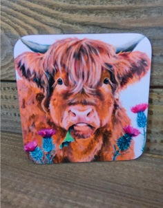 Highland Cow Coaster - Thistle Do