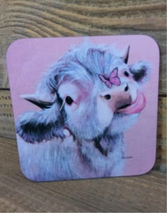 Highland Cow Coaster - Fluttering By