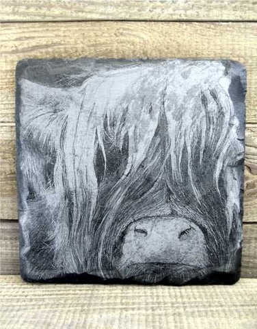 "Wee Heilan Coo" Slate Wall Plaque