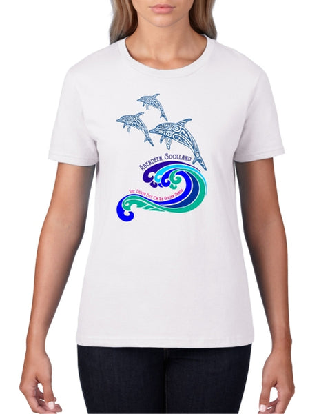 Dolphins Ladies T-Shirt (crew neck)