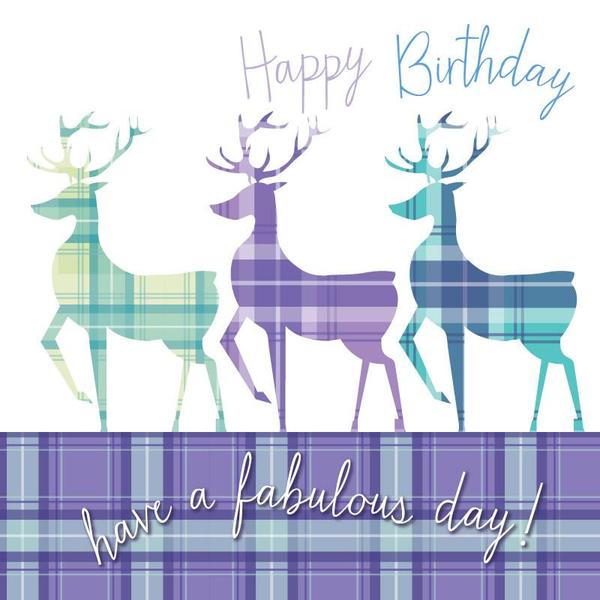 Happy Birthday Card - Stags