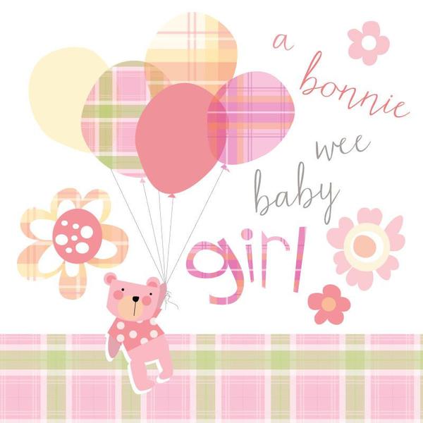 Congratulations of Your Baby Girl Card - Bonnie Baby