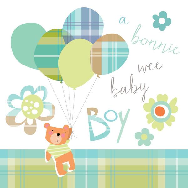 Congratulations of Your Baby Boy Card - Bonnie Wee Baby