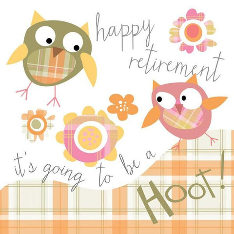 Happy Retirement Card - Owls