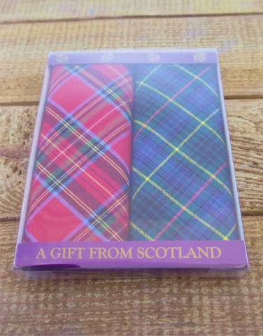 A Gift from Scotland Twin Pack of Tartan Handkerchiefs