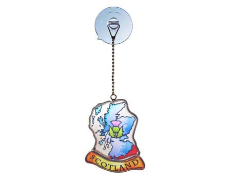 Map of Scotland Stained Glass Window Ornament