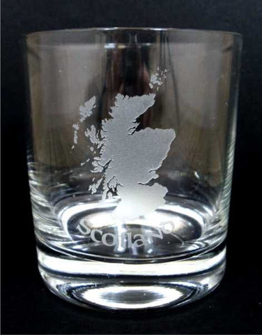 Scotland Map Crystal Whisky Glass