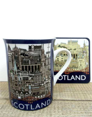 Scottish Landmarks Mug & Coster Set