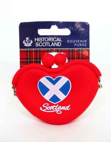 Scotland Rubber Saltire Heart Shaped Purse