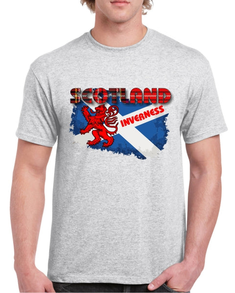 Scotland Saltire INVERNESS Tartan Text T-Shirt