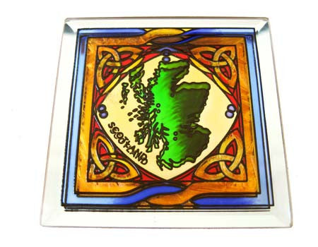 Stained Mirror Scotland Coaster