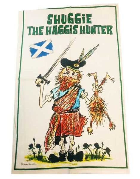 Shuggie the Haggis Hunter Tea Towel