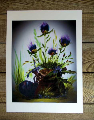 Scottish Thistle Boot Print by Margaret Burns Miles