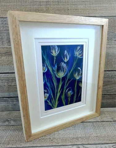 "Thistles" Original Painting Mixed Media by Margaret Burns Miles