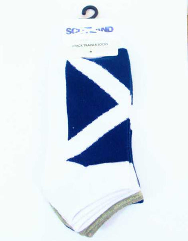 Scotland Saltire Trainer Socks - 3 Pack
