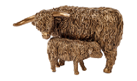 Bronze Effect  Highland Cow Mother & Calf