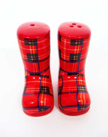 Tartan Welly Boots Salt & Pepper Set