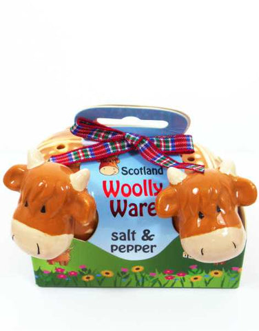 Highland Cow Wolly Ware Salt and Pepper Set