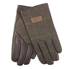 Heritage Traditions Men's Green/Brown Herringbone Tweed Gloves