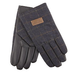 Heritage Traditions Men's Blue Herringbone Tweed Gloves