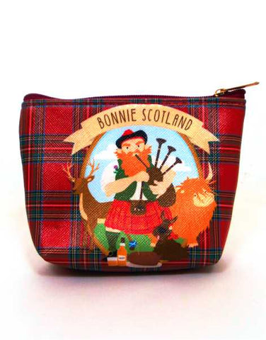 Bonnie Scotland PVC Zip Purse