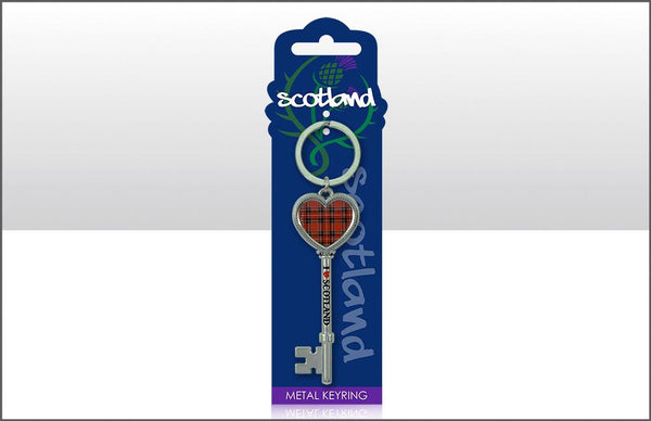 Scotland Key Tartan Heart Keyring